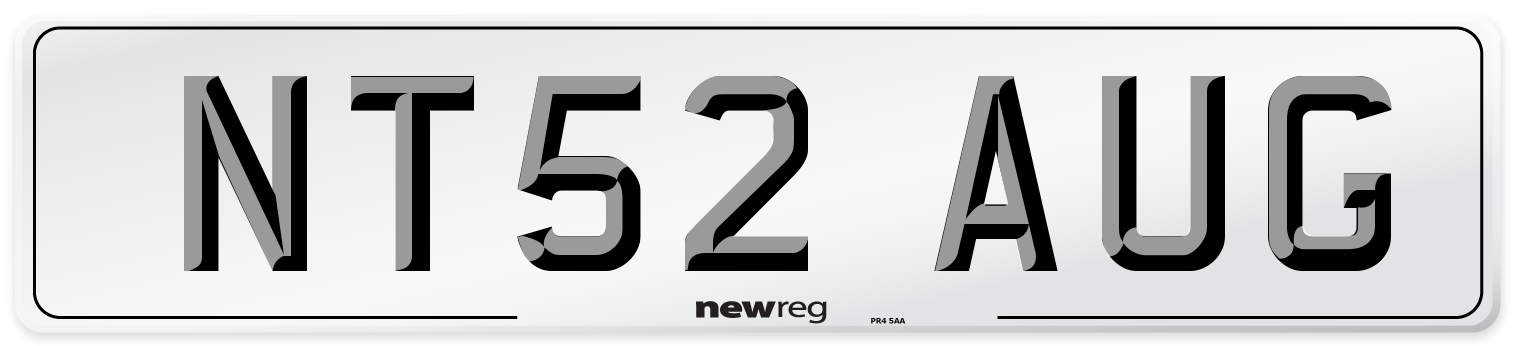 NT52 AUG Number Plate from New Reg